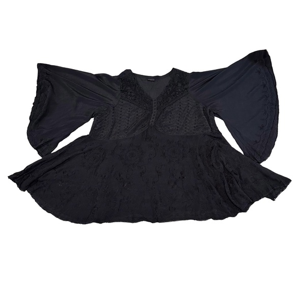 HOLYCLOTHING Black Gothic Fairycore Boho Ethereal Lace Dress 5X - Picture 6 of 12